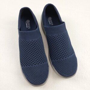 Bzees Charlie Slip On Shoe Womens 9 Blue Knit Comfort Casual Lightweight Sneaker